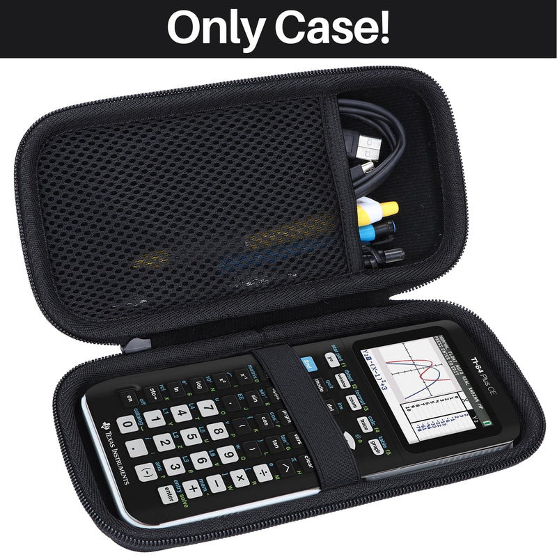 Hard Case Compatible with Texas Instruments TI-84 Plus CE/TI-84 Plus/TI-Nspire CX II CAS/TI-Nspire CX II/TI-83 Plus/TI-89 Titanium/TI-85 / TI-86 Color Graphing Calculator (Black) Black Case