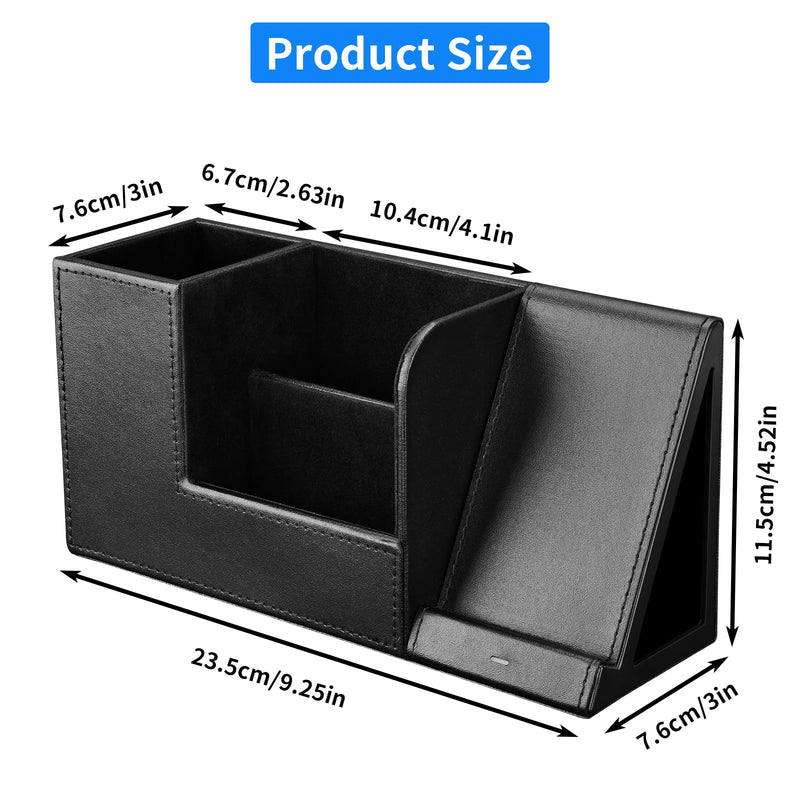 Wireless Charger with Desk Organizer, Fast Charging Station for iPhone 15 14 13 12 11 Pro Max/Samsung Galaxy S23/S22/S21/S20/Z Flip/Fold 5, Desk Phone Charger Stand Office Desktop Organizer Leather Black 1