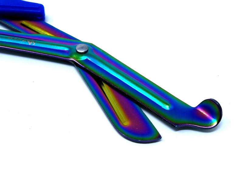 Heavy Duty Fluoride Coated Nurse Doctor Medical Paramedic Trauma Shears Scissors 7.25" (A2ZSCILAB) (ROYAL BLUE MULTI COLOR BLADE)