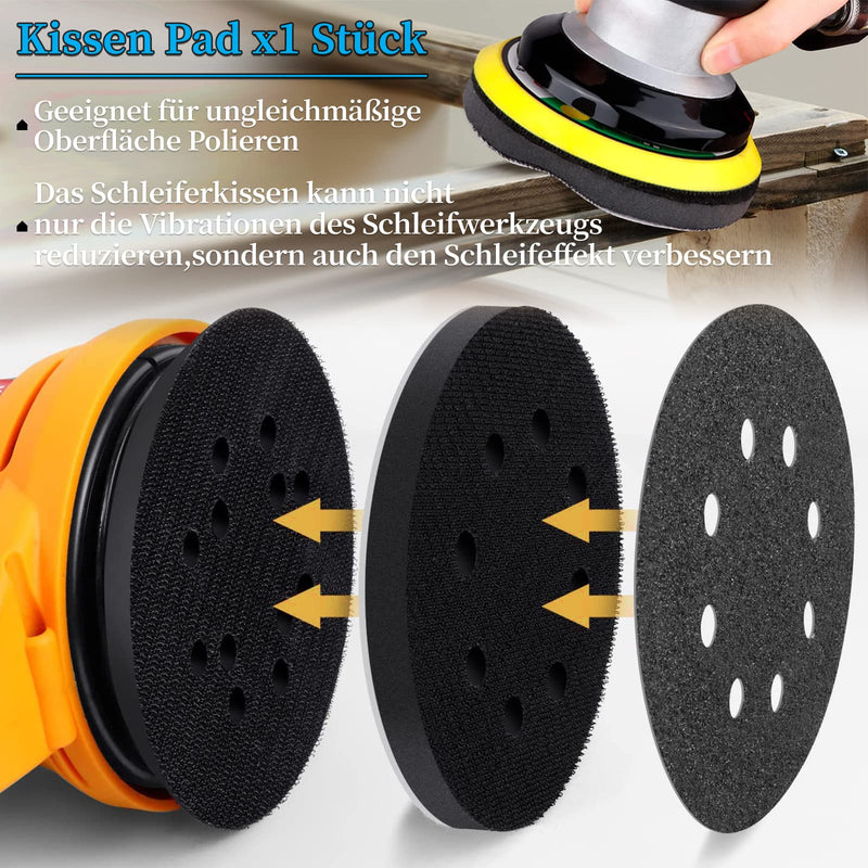 Pack of 51 Sandpaper 125 mm 3000 Grit Wet Dry Sanding Discs 8 Holes Silicon Carbide Sanding Sheets Professional for Random Orbital Sander (Includes 1 Piece Cushion Pad) for Car Metal P3000 grit