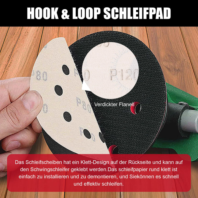 80 pieces sandpaper 125 mm Velcro, eccentric sanding discs, 8-hole grain 600/800/1000/1200/1500/2000/3000/5000 wet sandpaper set, eccentric sander sanding paper for car metal