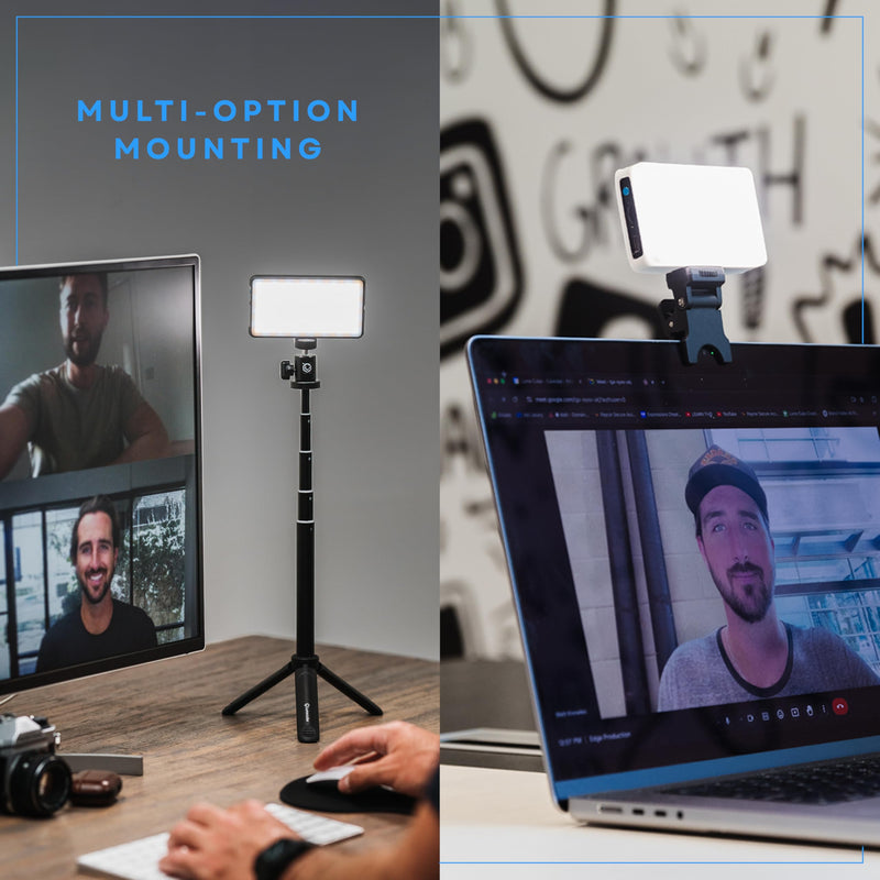 Lume Cube Broadcast Lighting Kit Live Stream Webcam Light for Computer & Laptop Enhance Video Calls Streaming & Vlogging Include Adjustable Tripod & Clip Mount Adjust Brightness & Color Temperature Pack of 1 Lighting Kit with Laptop Clip & Stand