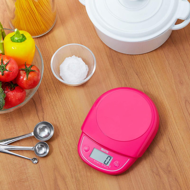 Tanita KD-313 PK Cooking Scale, Kitchen Scale, Cooking, Made in Japan, Digital, 6.6 lbs (3 kg), 0.4 oz (1 g) Unit, Pink Single Item 1 g unit