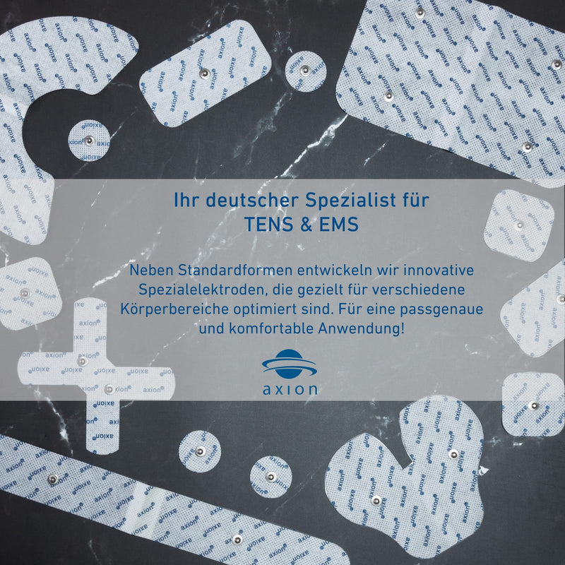 Compatible electrodes SANITAS BEURER BOOTS - 8TENS & EMS pads for electrostimulation machines - 3.5mm button - axion brand quality | Compatible with Beurer TENS device and EMS muscle stimulator (eg EM49, EM56) & Sanitas (eg SEM43, SEM44). Reusable