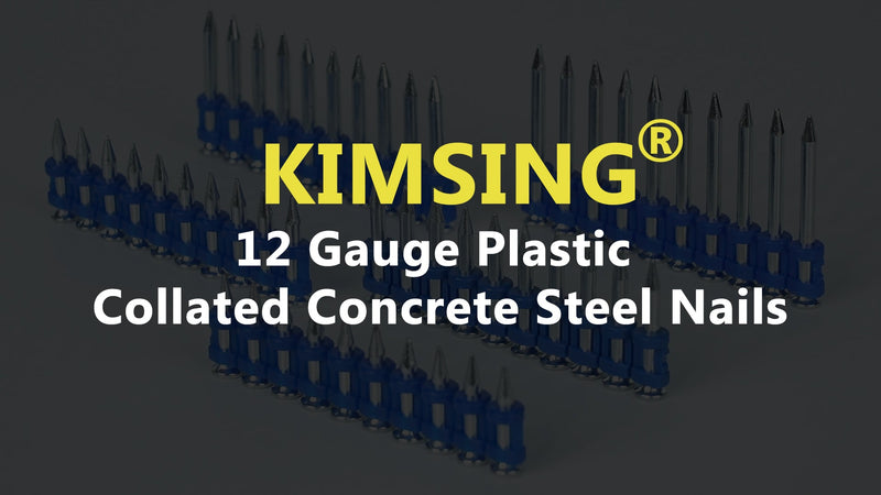 KIMSING 3/4 Inch Plastic Collated Concrete Pins, 1000PCS Box, 12 Gauge 1 box
