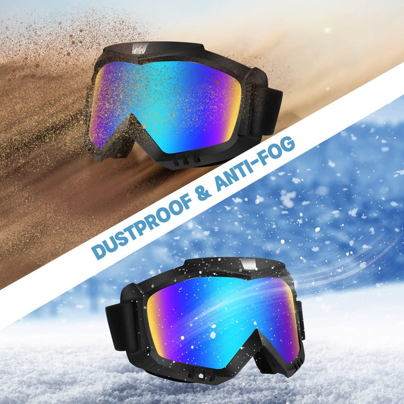 Lievermo Dirt Bike Goggles, Motorcycle Goggles ATV Goggles Motocross Goggles Ski Goggles Racing Helmet Goggles Colorful