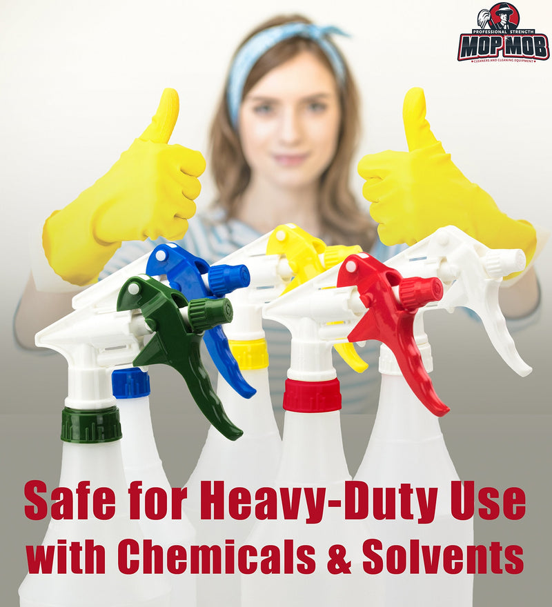 Leak-Free Chemical Resistant Spray Head and 32 oz Bottle 5 Pack Heavy-Duty Industrial Sprayer With Low-Fatigue Trigger and Nozzle for Auto/Car Detailing, Window Cleaning and Janitorial Supply