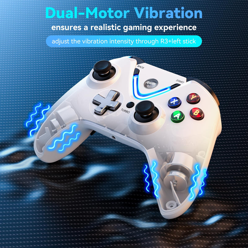 RALAN Wireless Controller with Paddles for Xbox One S/X, Xbox Series S/X, Windows PC, 2.4G Wireless Adapter with 3.5mm Headphone Jack, ALPS Joystick, Hall Effect Sensing trigger White