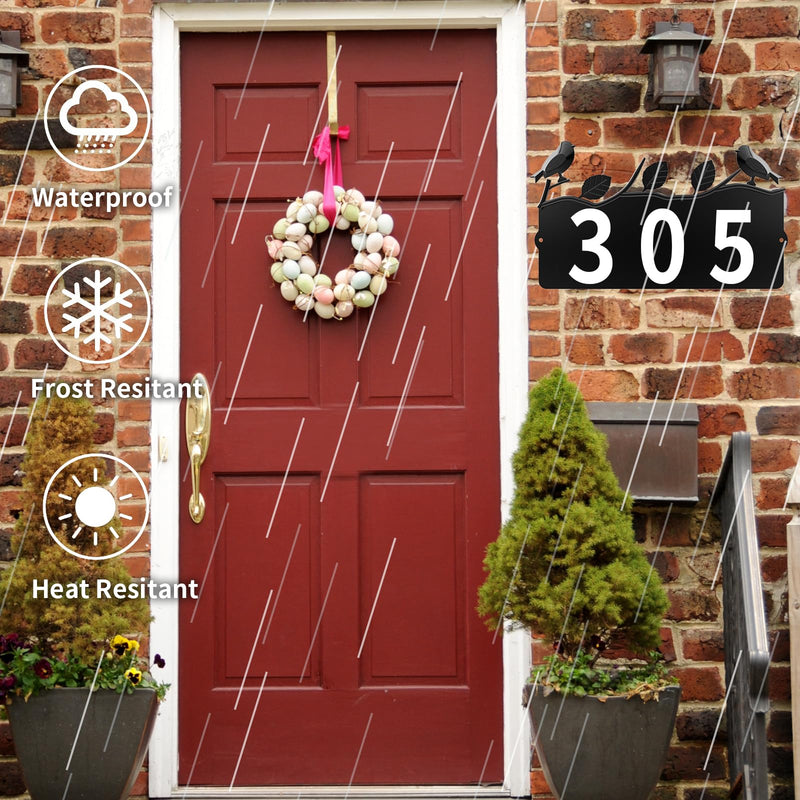 Metal Address Numbers for House, Address Plaque, Waterproof, Rustproof Address Sign for Yard Home Office Street Yard Mailbox Black(bird)