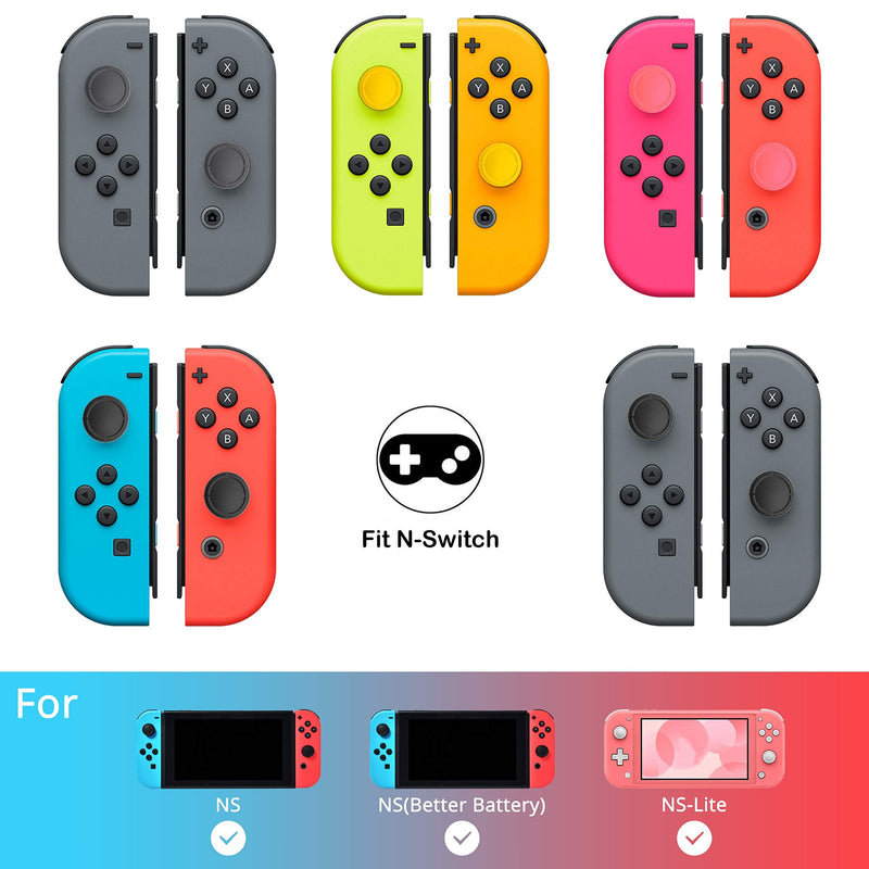 Ferkurn Joystick Replacement Cap Thumb Grip for Switch Joy-con Switch OLED & Switch Lite, Joycon Grip Button Stick Cover Switch Controller 3D Analog Cap Skin Replacement Part Repair Kit Accessories Switch Joy-con / Switch Lite / Switch OLED BK