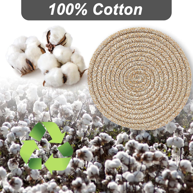 Pot Holders Trivets Set,Potholders for Kitchens, 100% Pure Cotton Thread Weave Trivets for Hot Dishes/Pot/Bowl/Teapot/Hot Pot Holders (24 cm, 8pack) 24 cm 8 Pack