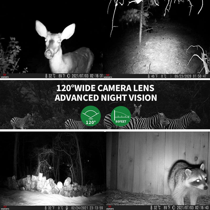 WOSPORTS Trail Camera,48MP 4K 0.2S Trigger Motion Activated,Game Hunting Camera with Night Vision IP66 Waterproof 2.0''LCD 120°Wide Camera Lens for Outdoor Scouting Wildlife Monitoring Home Security Light Green