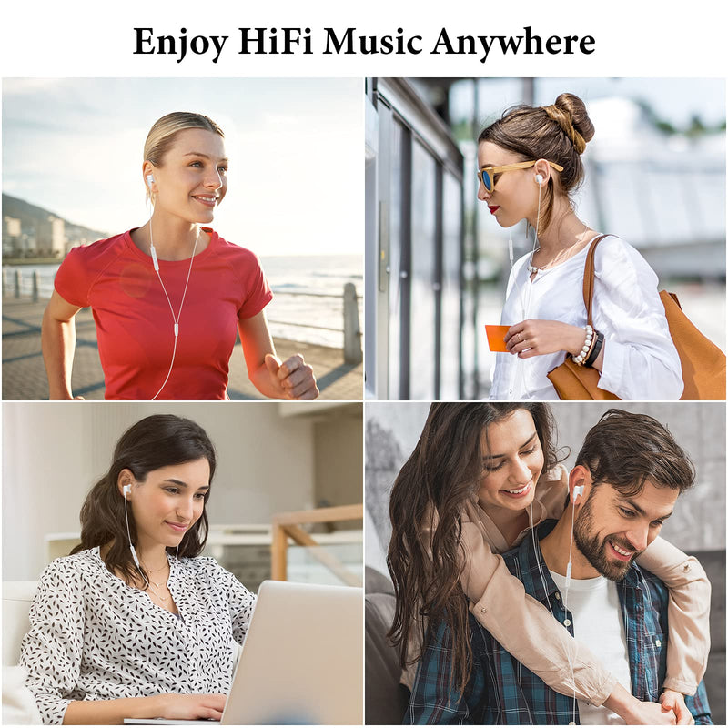 USB C Headphones for iPad Pro iPhone 15 Pro 16 Pro,USB Type C Earphones HiFi Stereo USB C Wired Earbuds Microphone Volume Control for Samsung S23 Ultra S22 S21 Note20 A54,Pixel 9 8 7 6 6a 5 4,OnePlus9 White
