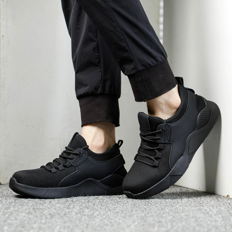 ulogu Waterproof Non Slip Shoes for Men Women Work Sneakers Food Service Water Resistant Slip on Walking Shoes Black 8 Women/6 Men