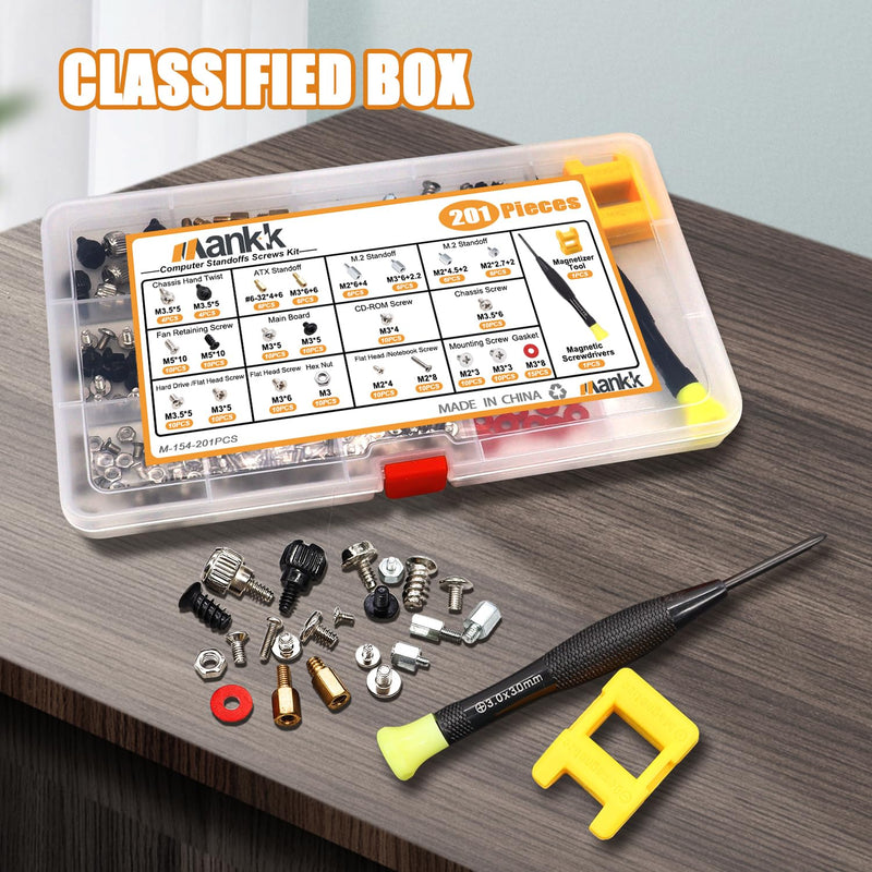mankk 23 Sizes M.2 Computer Screws Motherboard Standoffs Laptop Screws for Motherboard,HDD Hard Drive,SSD,PC Case,PC Fan,ATX Case,CD-ROM