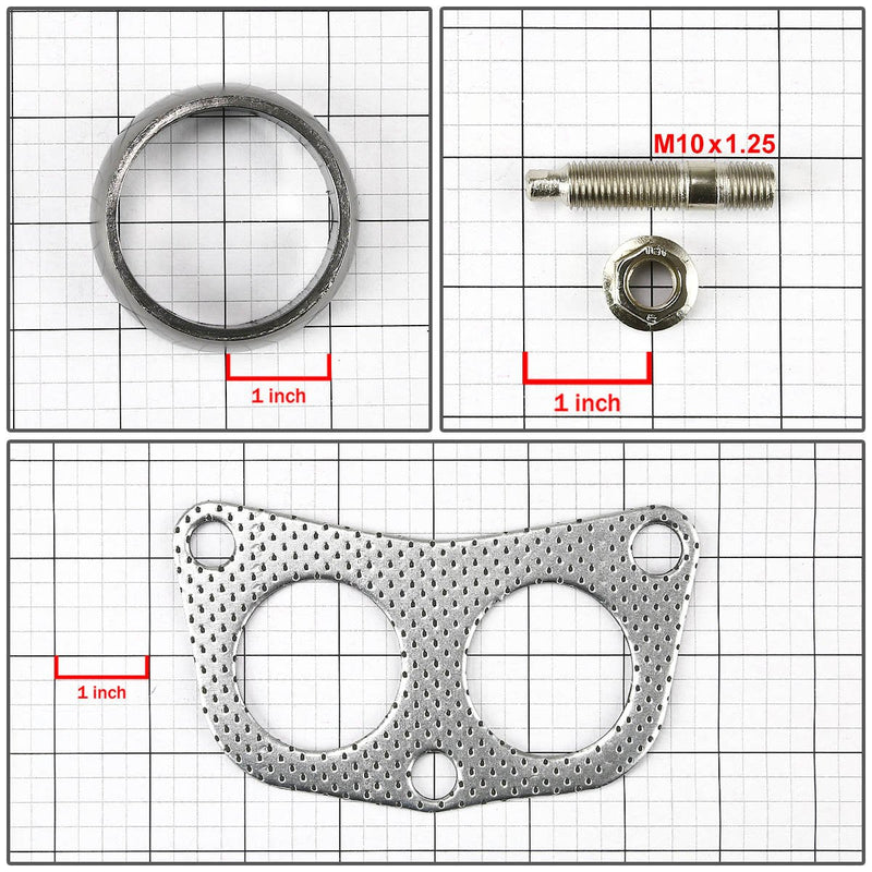 DNA Motoring GKT-A-2-DP-DNT-GPT-KIT Graphite Aluminum Gasket Plus Donut, Studs, Bolts Kit,Metallic