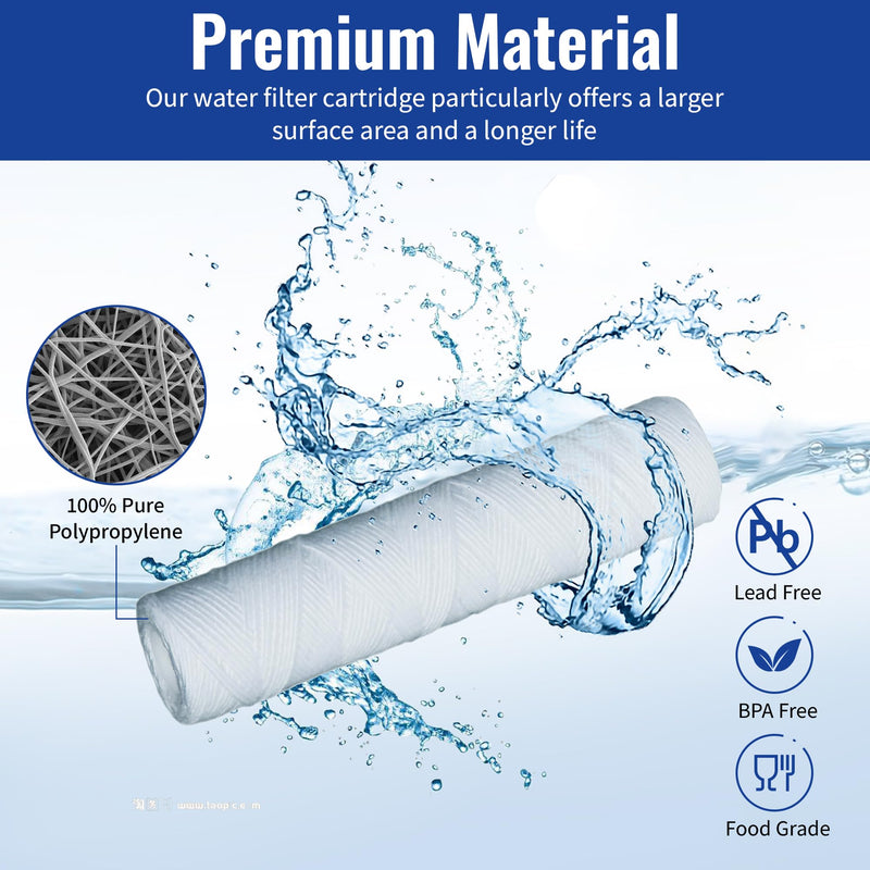 CFS – 10" x 2.5" Sediment Water Filter Cartridges Compatible with Campbell 1SS Models – 5 Micron Replacement Filter – Removes Bad Taste & Odor – Whole House Filter – 5 Pack 5 Count (Pack of 1)