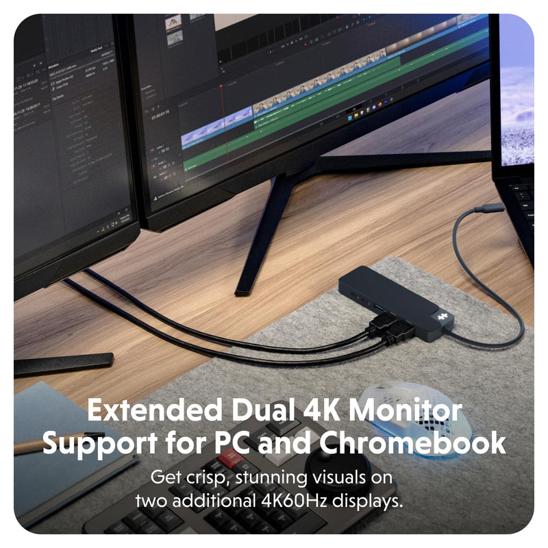 HyperDrive Flex 9 Port Dual 4K HDMI Dock - Black
