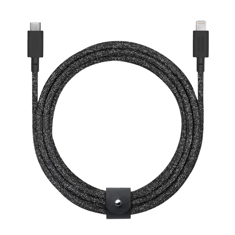 Native Union Belt Cable USB-C to Lightning - 10ft Ultra-Strong Reinforced Cable [MFi Certified] for iPhone 14, Phone 14 Plus, iPhone 14 Pro, iPhone 14 Pro Max, iPhone 13 and Earlier (Cosmos) Cosmos