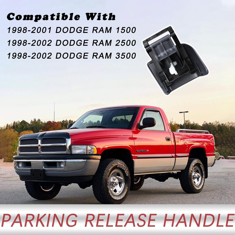 TQPONLY 74934 Parking Brake Release Handle (Mist Gray) Compatible with 1998-2002 Dodge Ram 1500 2500 3500 Replaces RU38RC8AA