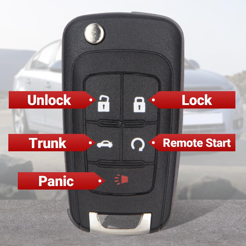 Key Fob Replacement Compatible with Chevy Cruze/Camaro/Equinox/Impala/Malibu/Sonic/GMC Terrain丨Buick Lacrosse/Regal/Verano/Encore/Allure OHT01060512 Keyless Entry Remote