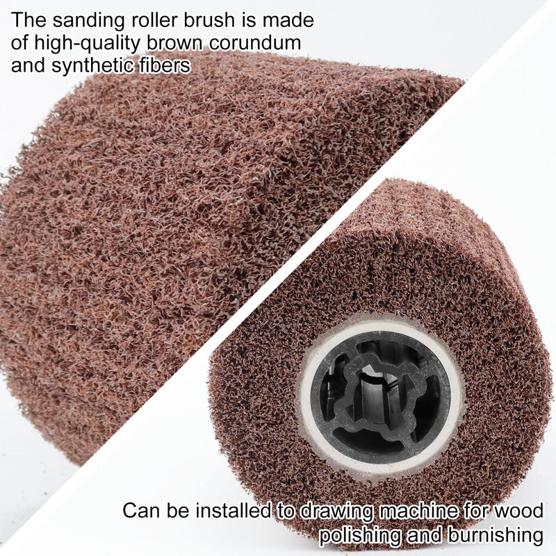 Mumjooyi Nylon Brush Sanding Roller Brush Satin Roller Angle Grinder Sanding Sleeves for Sanding Roller Sanding Machine for Polishing Red 120 x 100 mm 120 Grit