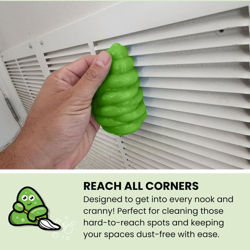 Slime Buddies Cleaning Gel | Apple Scented | Car Interior, Cup Holder, & Keyboard Detailing Tool | Reusable Slime | Putty for Loose Dust & Dirt