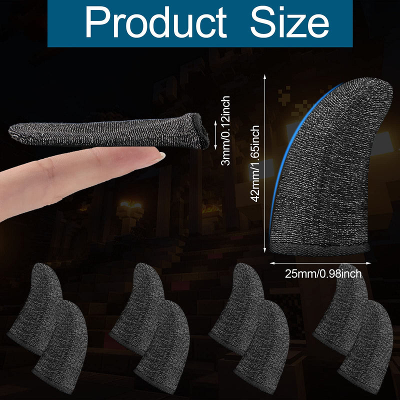 40 Pieces Gaming Finger Sleeve For Gaming Thumb Sleeves Mobile Gaming Finger Protector (Black) Black