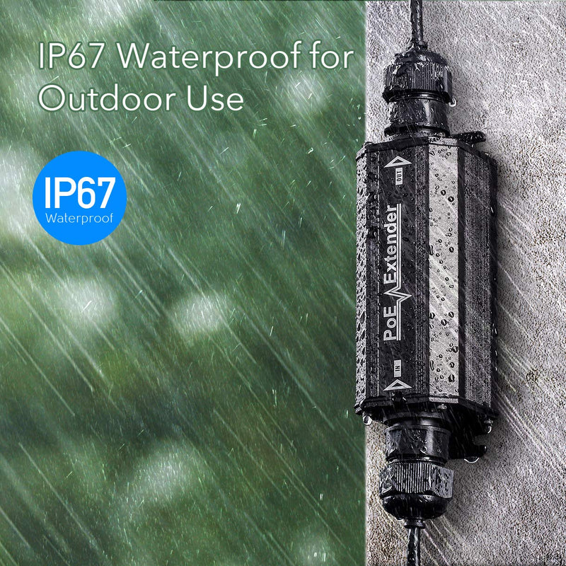 Cudy POE15 Gigabit Outdoor Waterproof IP67 PoE Extender, 10/100/1000Mbps, Repeater, Amplifier, BOE, Wall Mount, IEEE 802.3at/802.3af