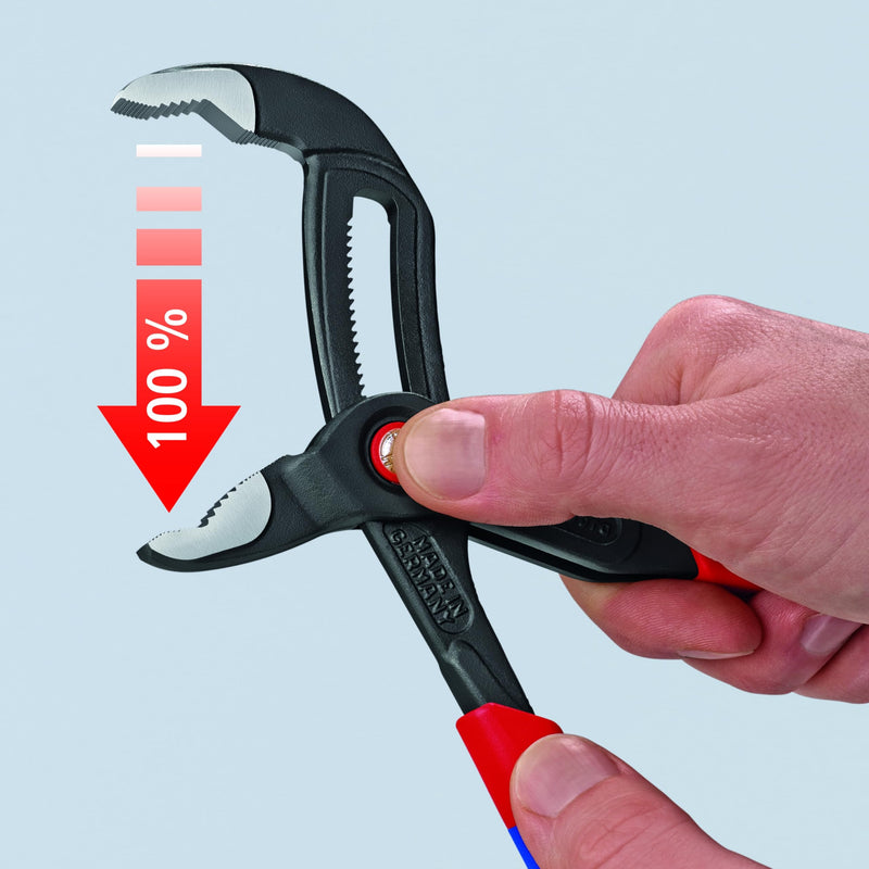 Knipex 87 22 250 10" Cobra QuickSet Hightech Comfort Grip Water Pump Pliers, Multi Component Grips 50mm Capacity, 250mm