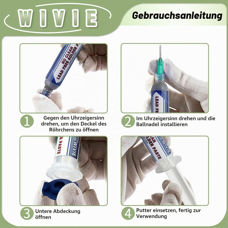 Sn42/Bi58 T4 Lead-Free Soldering Paste, No Cleaning Required, Melting Point 138°C, Supplied by WIVIE (40g) 40g