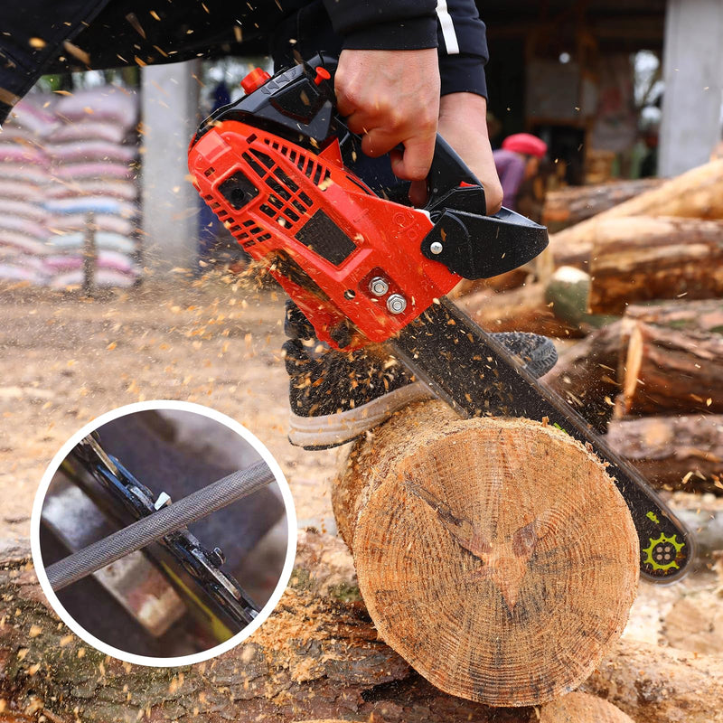 Pack of 8 File for Chainsaw, 4 mm, Chainsaw File, Saw Chains, Round File with Plastic Handle, Hard Steel, Round File for Repair and Sharpening 3/8 Inch Chainsaws Lawn Mower