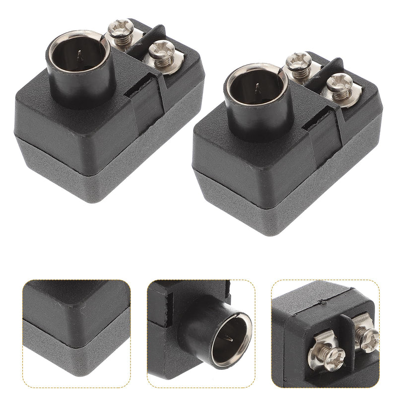 Housoutil 2PCS F-Type Balun 75-300 Ohm, Antenna Matching Transformer, Quick Push-On Plug UHF VHF FM Converter Adapter 3.80X3.20X2.10CM Black
