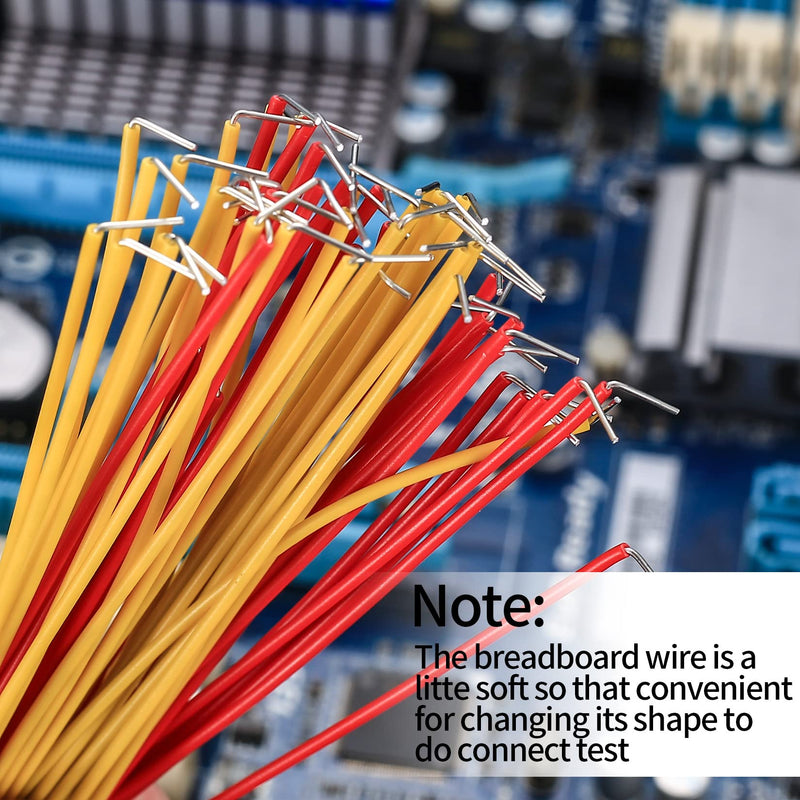 840 pieces breadboard jumper wire set, electronics breadboard jumper wire jumper set, jumper cable wires kit male to male 14 different lengths assorted, with plastic clips