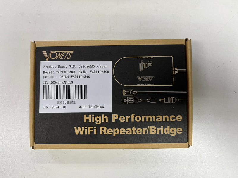 VONETS VAP11G-300 WiFi Bridge/Ethernet Wireless Hotspot Repeater/WiFi to Ethernet RJ45 Adapter Convertor for DVR, PS3, IoT Device, Network Printer, Industrial PLC, IP Camera Network Devices