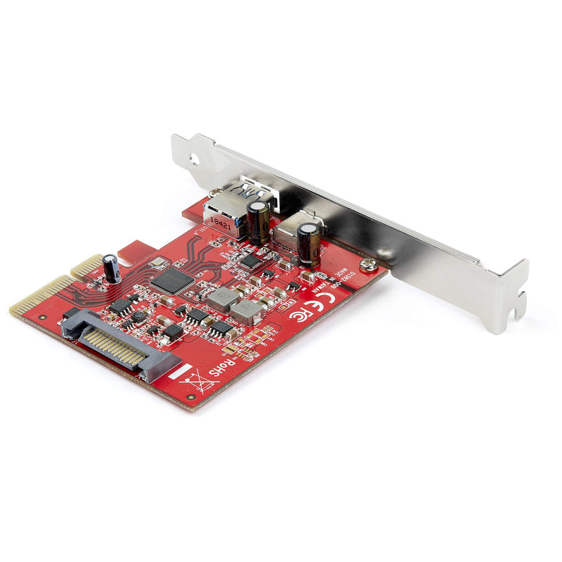 StarTech.com 2-Port 10Gbps USB-A & USB-C PCIe Card - USB 3.2 Gen 2 PCI Express Type C/A Host Controller Card Adapter - USB 3.2 Gen 2 PCIe Expansion Add-On Card - Windows, macOS, Linux, TAA