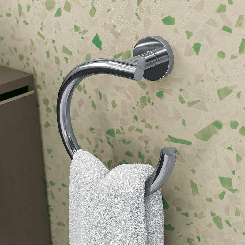 hansgrohe Towel_Ring 7-inch Towel_Ring in Chrome, 41724000 towel ring