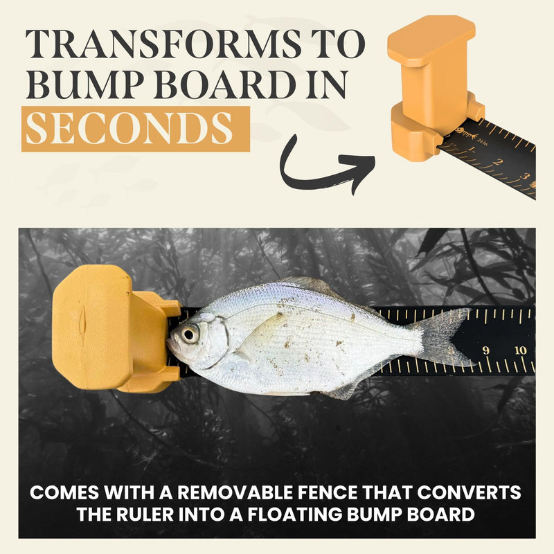Roll-up & Slap-on Premium Fishing Tape Measure - Easy-to-Read Catch and Release Fish Measuring Device for Boat & Kayak Accessories - Compact & Extendable Fish Ruler (Black - 24" Inches) Black