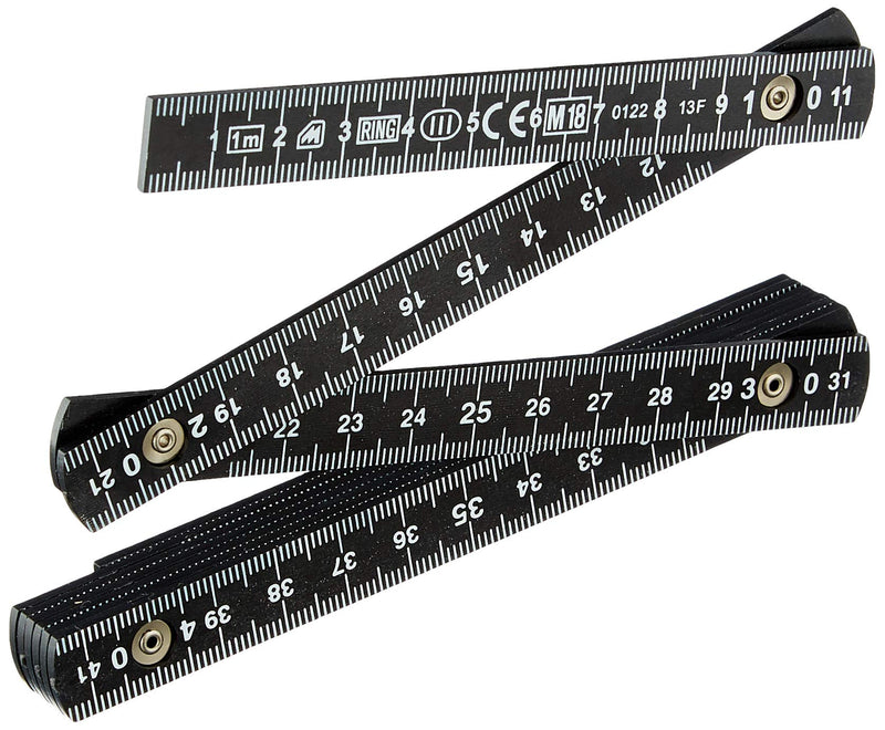 Metrica 19060 Fiberglass Ruler 1m, Black