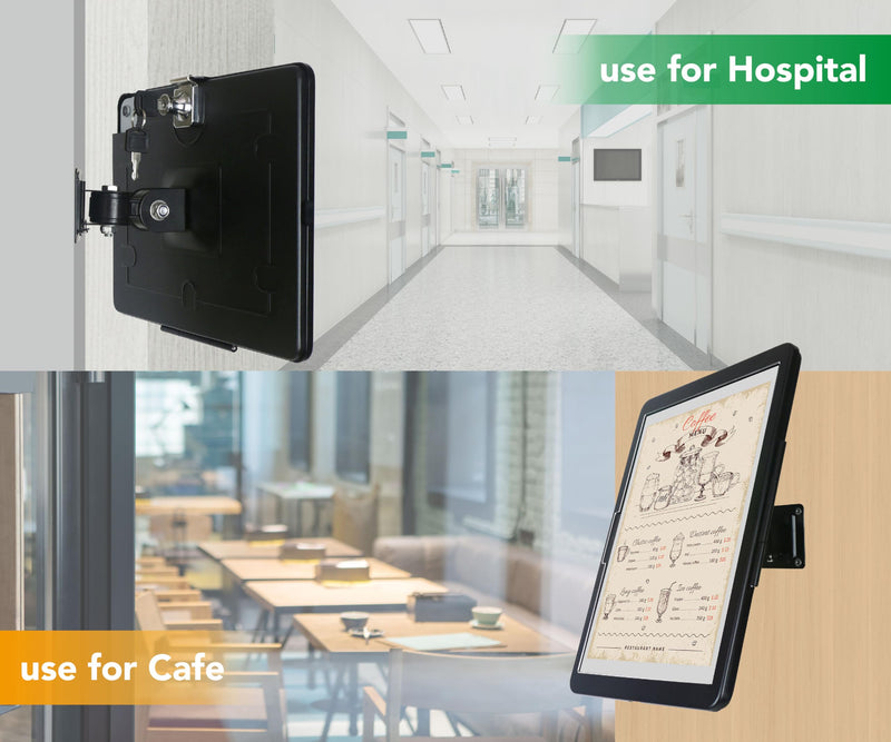 On Wall Mount Bracket for iPad Air 13-inch M3 2025 & M2 2024,Excluding Other 13" iPad,with Lock &Key, Multi Angle Design,Metal,(Black)
