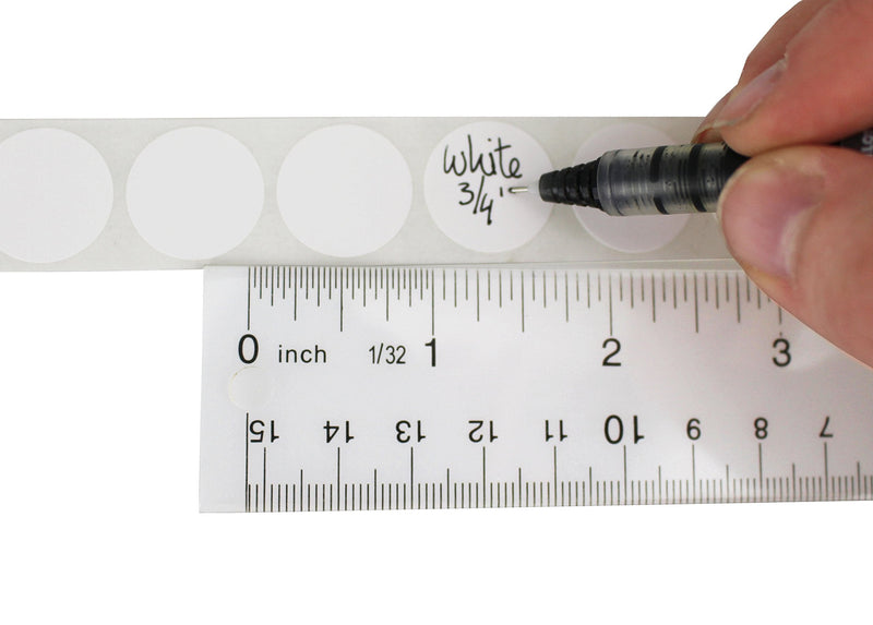 ChromaLabel Round Colored Sticker Dots, Removable Sticky Dots, Color Coding Labels, 1000 Sticker Dots per Dispenser Box, White 3/4"