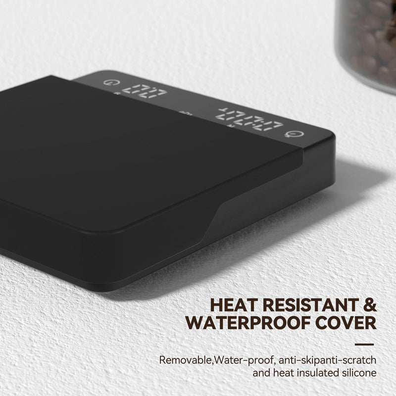 Rechargeable Coffee Scale with Auto Timing,Mini Espresso Scale with Timer, 2kg/0.1g High Precision Scale for Coffee Beans, Black M3-W 2.0