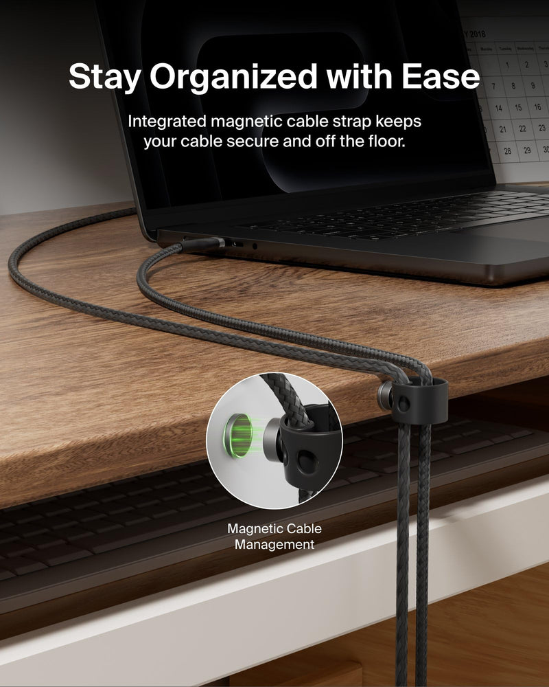 Belkin BoostCharge Pro Flex Braided USB-C to USB-C Charger Cable (6.6ft/2M), USB-IF Certified Fast Charging Cable for iPhone 16 Series, MacBook, Galaxy S25, Nintendo Switch 2 & More - Black (2-Pack) 6.6 ft - 2 pack