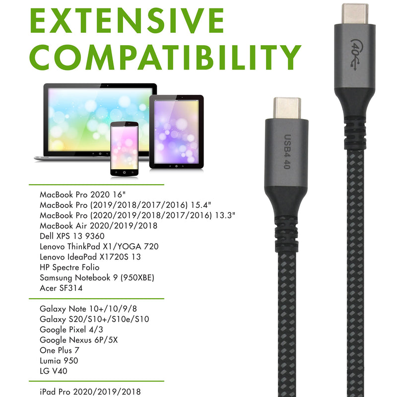 6-Inch Extra Short USB4 Cable - 40Gbps Supports 100W (20V, 5A) Charging - Compatible with Thunderbolt 3 and USB-C (2-Pack) 2-Pack