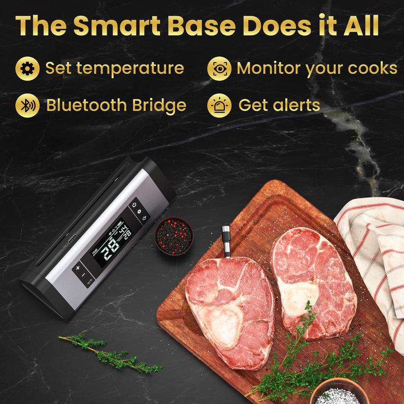 800FT Wireless Meat Thermometer,Digital Cooking Thermometer with 1 Probes-Wireless Rechargeable, Alarm Function,Instant Read Food Thermometer with iOS & Android App,for Grilling Smoking Oven BBQ Single Probe #2