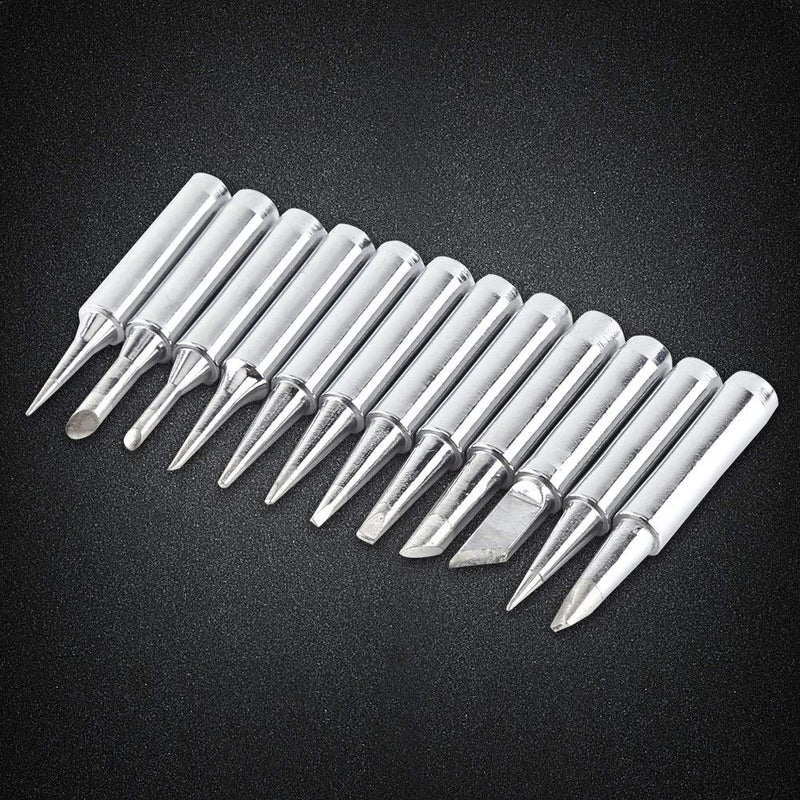 12pcs 900M T Copper Base, Toolcraft ST-50D, Soldering Iron Tips, Electroplated Iron and, Interchangeable Soldering Iron Tips Set, Low Temperature Soldering Station Tool
