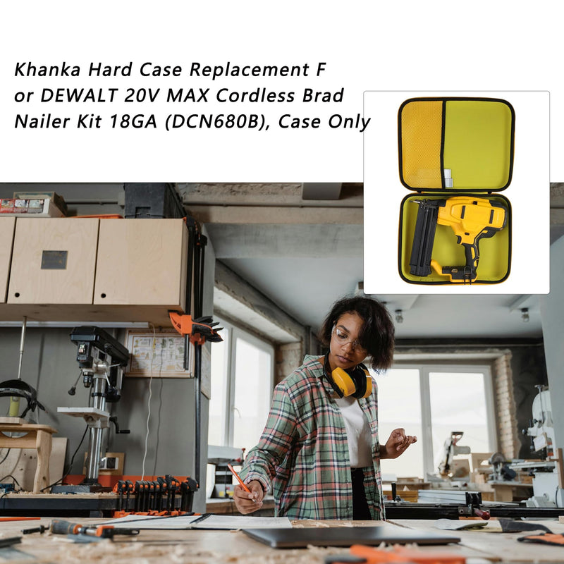 khanka Hard Case Replacement For DEWALT 20V MAX Cordless Brad Nailer Kit 18GA (DCN680B), Case Only