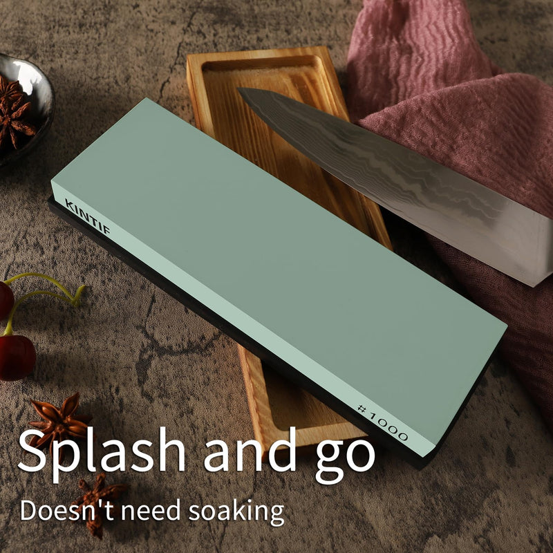 Sharpening Stone Whetstone Medium Grit #1000, Strong grinding power, Splash and go, Cuts fast, Not clog, Sharpening Stones for Knives, Whetstone knife sharpener #1000 Grit