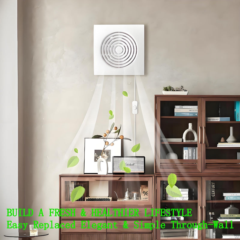 6 Inch Exhaust Fan Bathroom Exhaust Fan with Damper ABS Waterproof Ventilation Fan for Kitchen Garage Bedroom Home Office Ceiling & Wall Mount White