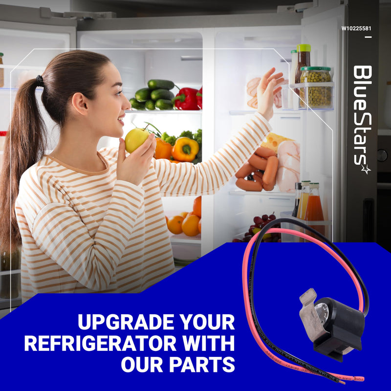BlueStars W10225581 Refrigerator Bimetal Defrost Thermostat - Compatible with Whirlpool Kenmore - Replaces WPW10225581 PS11750673 AP6017375 2188824 2321799 W10260437 - PACK OF 4